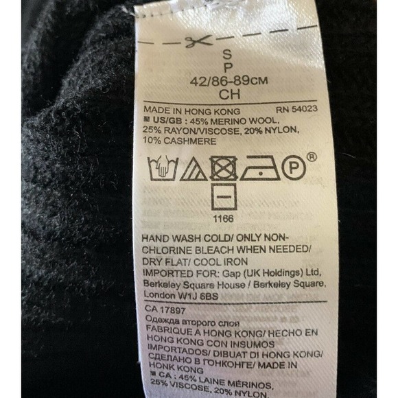 Womens Banana Republic Flipucci Fine Italian Sweater BlackMerino Cashmere Blend - Picture 7 of 7